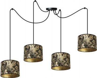 OEM L&aacute;mpara De Techo Colgante, Pantalla Con Estampado De Ara&ntilde;a, Dorada