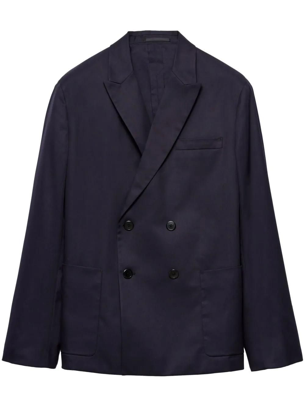 ジャケットその他 Prada Double-Breasted Gabardine Jacket Prada PRADA JACKETS | baltini | REVERSIBLE