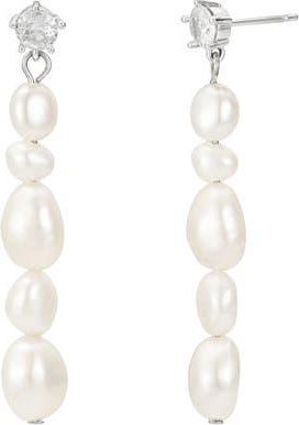 Untamed Petals Selena Pearl Drops in Silver at Nordstrom