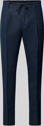 Manuel Ritz Hose mit B&uuml;gelfalten und Tunnelzug in Marine, Gr&ouml;&szlig;e 48