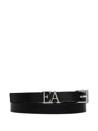 Emporio Armani logo leather belt - women - Calf Leather - 75 - Black