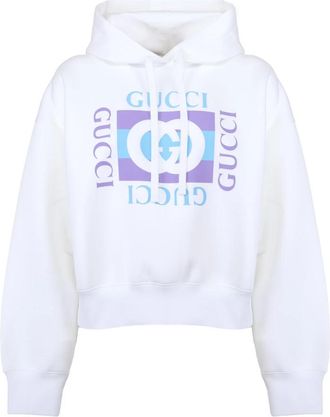 Gucci New L/S Hoodie Boxy - Dames - Hoodies - Wit - M - Hoodies & sweatvesten