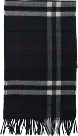 Burberry Zwart Cashmere Check Sjaal - Heren - Wintersjaals - Zwart - ONE Size - Kasjmier - Accessoires