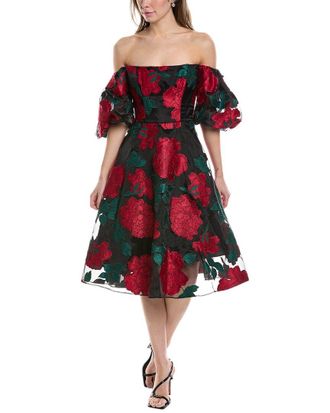 Marchesa Off-The-Shoulder Cocktail Dress