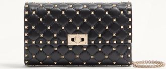 Valentino Garavani Borsa A Tracolla Rockstud Spike In Nappa Donna NERO UNI