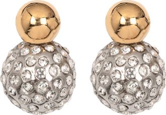 Jennifer Behr Ida Pavè Ball Earrings in Crystal Antique Gold at Nordstrom