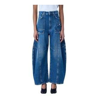 Sportmax Sportmax, Loose-fit Jeans, female, Blue, Size: W29 Wide-Leg Denim Trousers