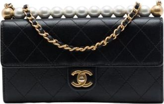 Chanel Pre-owned Quilted Mini Crossbody Bag - Dames - Vintage Mini Tas - Zwart - ONE Size - Leer - Vintage