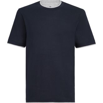Brunello Cucinelli Lightweight jersey T-shirt in Cobalt at Nordstrom, Size Xxx-Large Eu