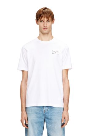 Diesel Regular cotton T-shirt with puff print - T-Shirts - Man - White