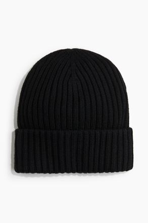 H&M Beanie in Rippstrick - Schwarz