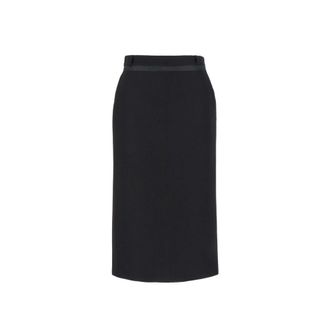 Fendi Virgin Wool Grain De Poud Skirt