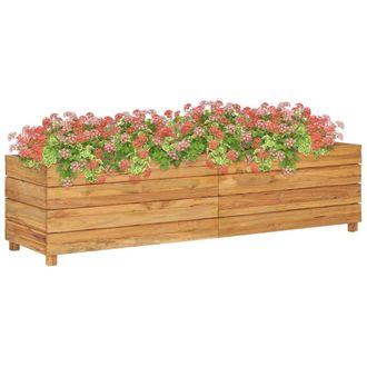 Berkfield Home Raised Bed 150x40x38 cm Solid Wood Teak & Steel in Brown | Size: 150 x 40 x 38 cm