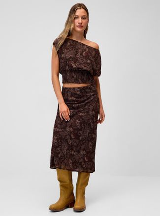 Twik Womens Flowy chiffon maxi skirt