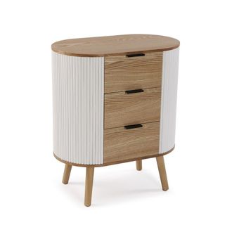 VERSA C&oacute;moda 3 cajones en madera aglomerada blanco