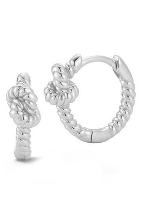 Glaze Jewelry Love Knot Huggie Hoop Earrings in Silver at Nordstrom Rack