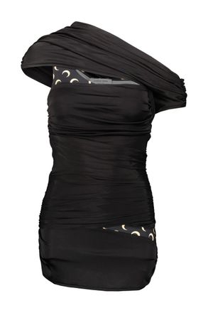 Marine Serre Jersey Body Shelter Draped Off Shoulder Top