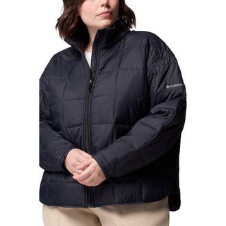 Columbia Sienna Hill Water Repellent Quilted Nylon Jacket in Black at Nordstrom, Size 2X