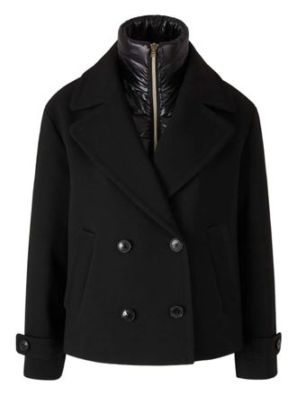 Herno layered peacoat - women - Polyester/Polyester/Polyamide/Polyamide - 38 - Black