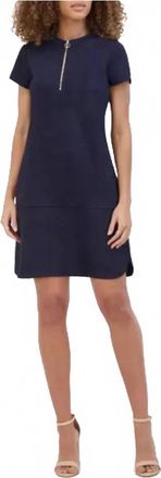 Kensie Faux Suede Shift Dress In Navy