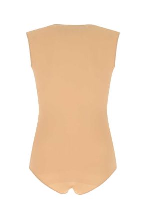 Maison Margiela Womens Stretch Nylon Bodysuit Beige Primario Polyamide Bodysuits