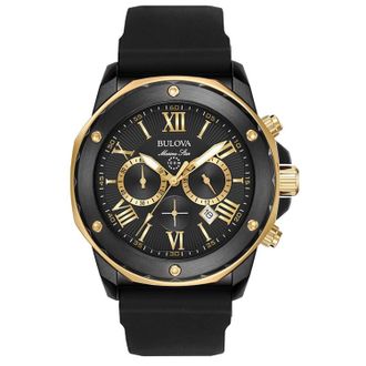Bulova Mens Marine Star Black Dial Watch
