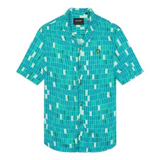Lyle & Scott Heren Shirt met Zwembadprint (Blauw)