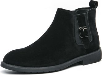 Generic Mens Slip On Chelsea Boots Comfort High Top Pointed Toe Pull On Business Casual Dress Ankle Boots (Black,7.5)