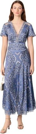 Maje Patterned flowing maxi dress in Blue Bandana Print at Nordstrom, Size 34 Eu