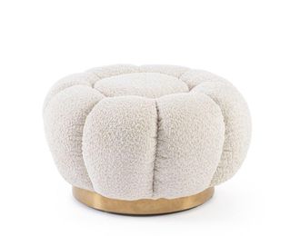 Konte Design Pouf de tela efecto boucl&eacute; natural