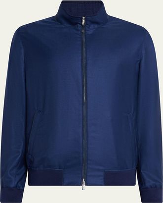 Enrico Mandelli Mens Cashmere ZIp-Front Blouson Jacket