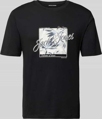 Jack & Jones Jack & Jones T-Shirt mit Rundhalsausschnitt Modell HONOLULU in Black, Gr&ouml;&szlig;e XXL
