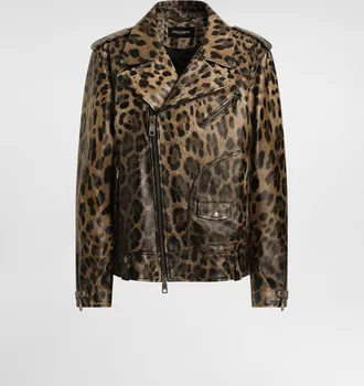 Dolce & Gabbana Leo-print Leather Jacket - Woman Coats And Jackets Animal Print 42