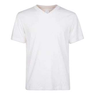 Eleventy T-Shirts, male, White, XL, V-Neck Cotton Jersey T-Shirt