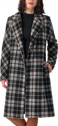 Sadie & Sage Wide Awake Plaid Coat In Black