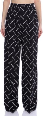 Balenciaga Ladies Black / White Logo Print Pyjamas Pants, Brand Size 36 (US Size 6)