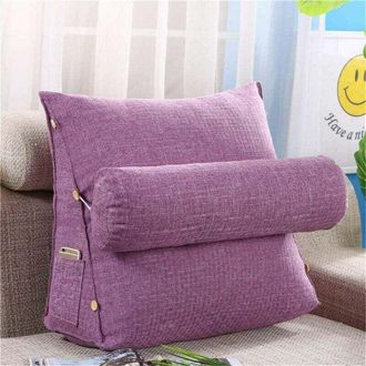 OEM Almohada De Lectura Para Sof&aacute;, Silla De Oficina, Cama, Con Coj&iacute;n De Lectura (morado, 45 X 48 X 20 Cm) + Almohada Redonda Peque&ntilde;a De 16 Cm De Di&aacute;metro