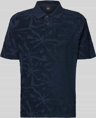 Boss Orange by Hugo Boss BOSS Orange Regular Fit Poloshirt aus Baumwoll-Mix Modell PE_FLOWER in Marine, Gr&ouml;&szlig;e XXL