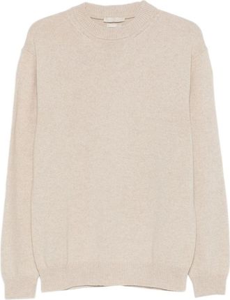 Daniele Fiesoli Beige Cashmere Crew Neck Sweater