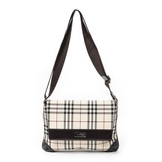Burberry Pre-owned Womens Vintage Flap Crossbody Shoulder Bag - Beige - One Size