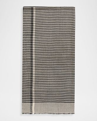 Anderson & Sheppard Men & apos;s Handwoven Houndstooth Cashmere Scarf