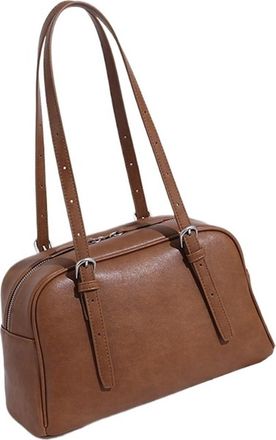 Generic Fashionable Underarm Handbag Pillow Shaped Single Shoulder Bag For Women Stylish French Style Soft Synthetic Leather(Brown)