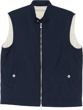 Eleventy Wollen Gilet - Heren - Bodywarmers - Blauw - XL - Wol - Jassen