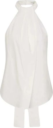 St.Agni Oxford Halter Tie Back Top - Dames - Tops zonder mouwen - Wit - XS - Katoen - Tops