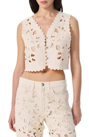 Rag & Bone Coralie Floral Cutout Vest in Ecru at Nordstrom, Size X-Small