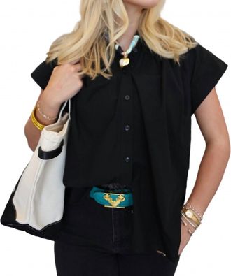 Secular Trinity Button Top In Black