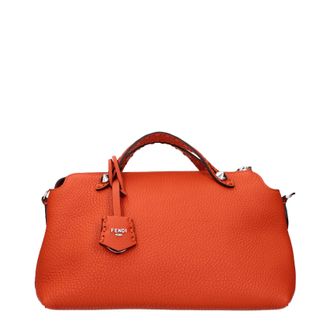 Fendi Handtassen By The Way Damess Leer Oranje/Zilver
