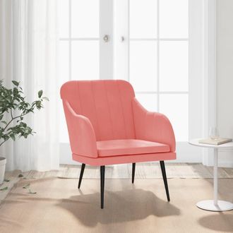 vidaXL Sill&oacute;n De Terciopelo Rosa 63x76x80 Cm Vidaxl