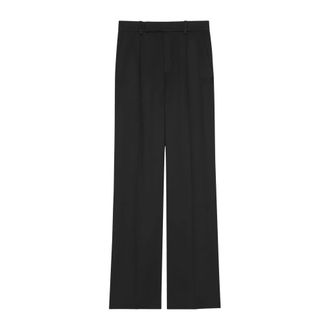 Saint Laurent Broeken, Dames, Zwart, S, Geplooide Zijden Broek