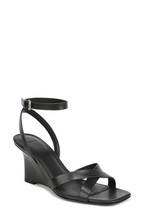 Vince Parma Ankle Strap Wedge Sandal in Black at Nordstrom, Size 5.5